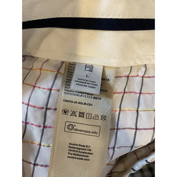 Scotch & Soda Checked Flat Front Ankle Length Pant Tailored Multicolored Large - Picture 12 of 12